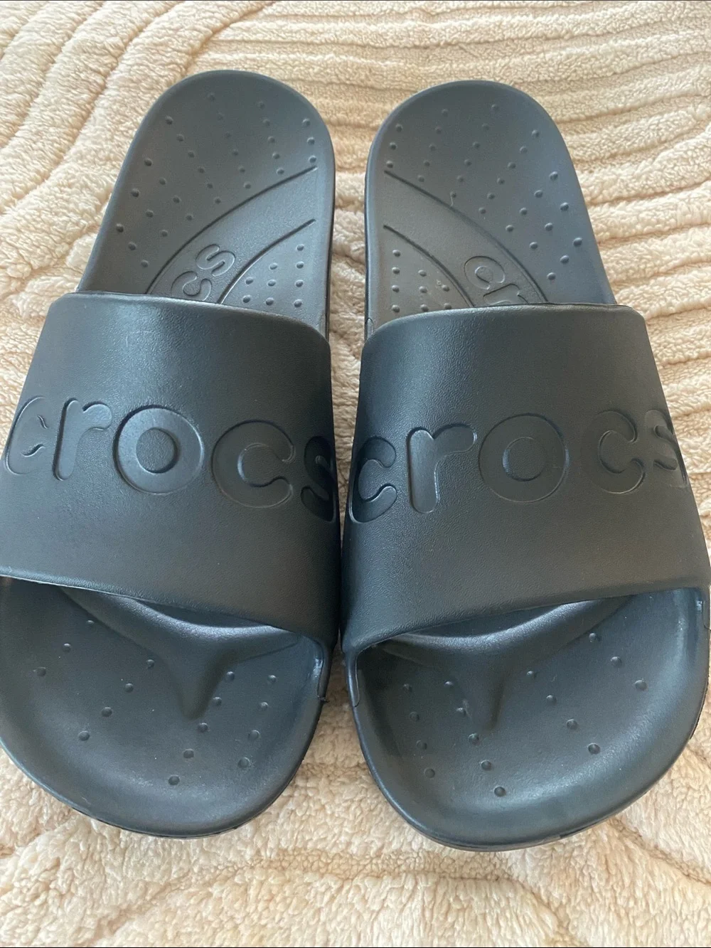 CROCS mens Olive Green Clog & Black Slide Duo black sizes 9 & 11